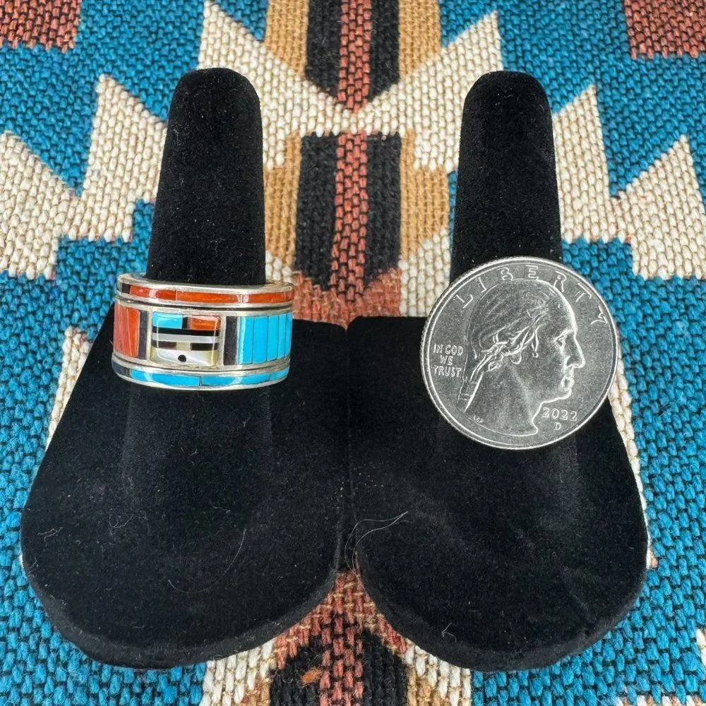 Don Dewa Spinner / Fidget Cigar Band Ring Native American Zuni